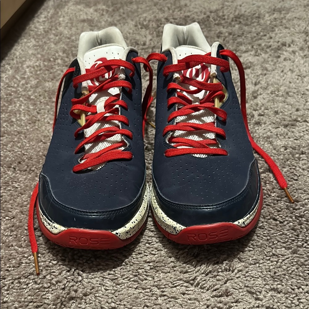 Adidas Blue and Red Athletic Sneakers with Cushioned Comfort